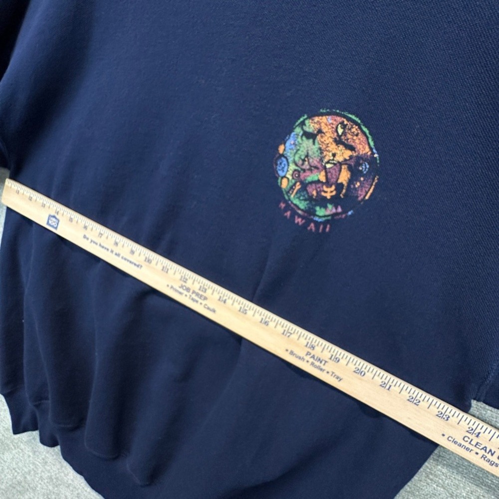 VTG 90s Crazy Shirts Hawaii Sweatshirt Ki'i Pohaku Stone Art Print Crewneck L - Picture 9 of 14
